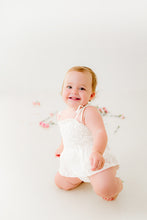 Load image into Gallery viewer, TWINKLE AND ONE LACE ROMPER.