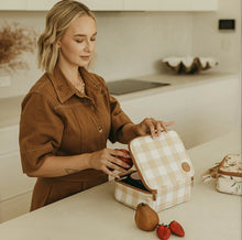 Load image into Gallery viewer, Mini Insulated Lunch Bag - Beige Gingham