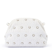 Load image into Gallery viewer, KAIA STUDDED WOVEN CLUTCH - White