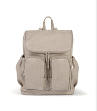 Load image into Gallery viewer, Signature Nappy Backpack - Taupe Faux Leather
