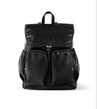 Load image into Gallery viewer, Signature Nappy Backpack - Black Faux Leather

