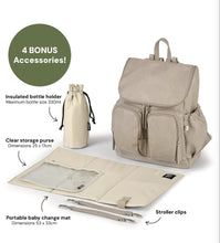 Load image into Gallery viewer, Signature Nappy Backpack - Taupe Faux Leather
