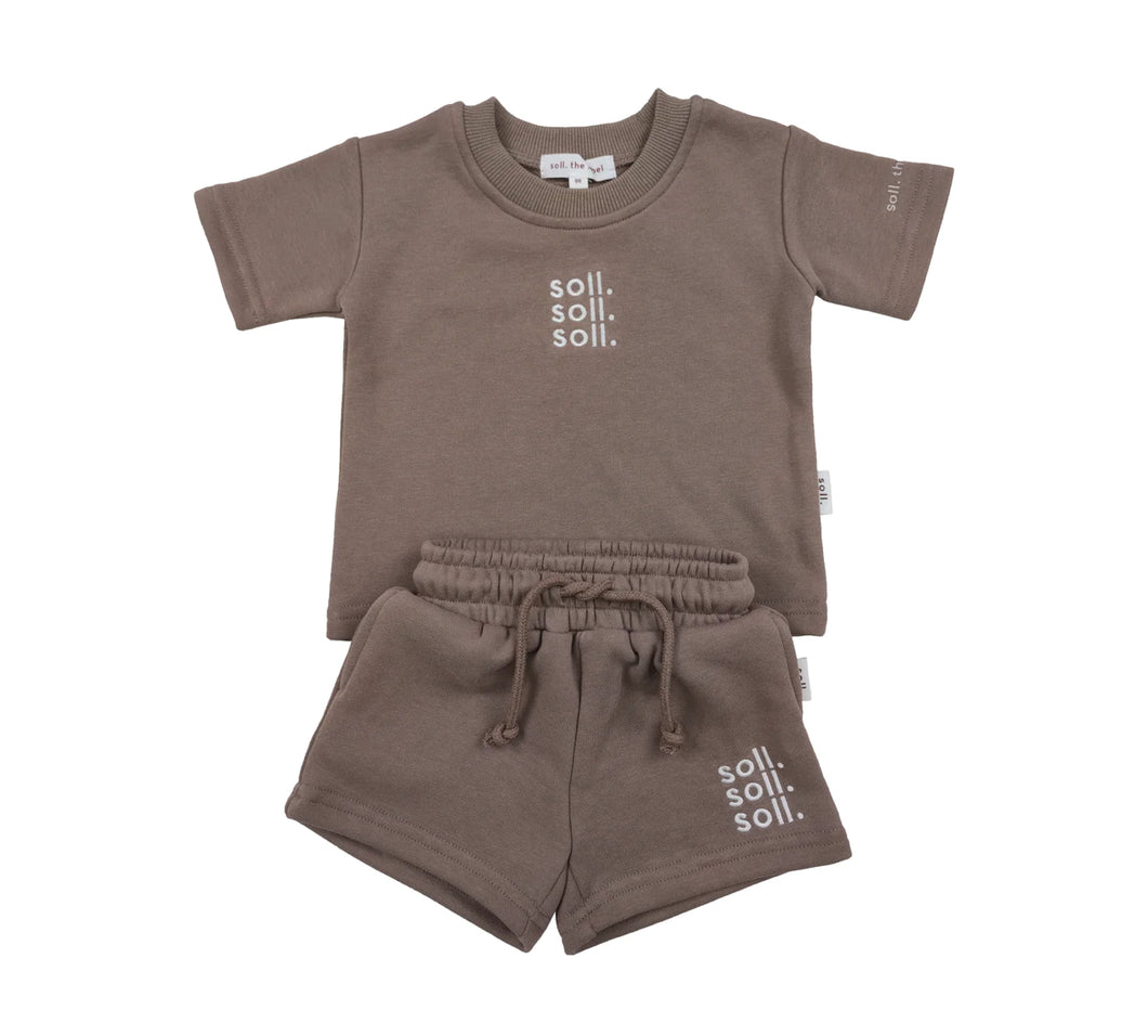 Kids French Terry Set - Latte