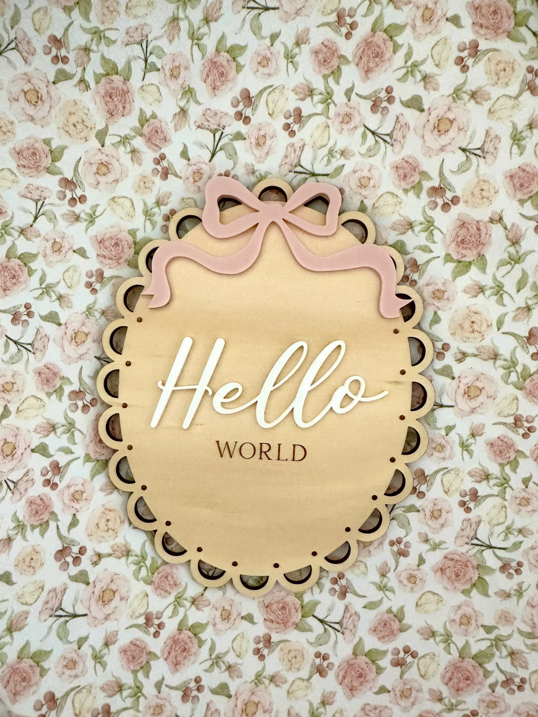 Hello World Bow Plaque