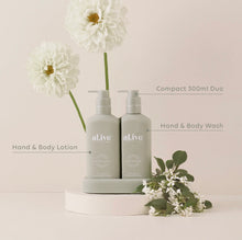 Load image into Gallery viewer, COMPACT BATHROOM DUO WASH + LOTION - IVORY BLOOM
