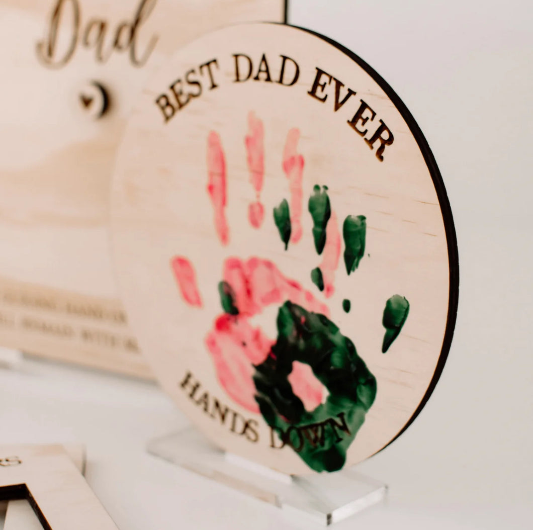 BEST DAD EVER HANDS DOWN PLAQUE