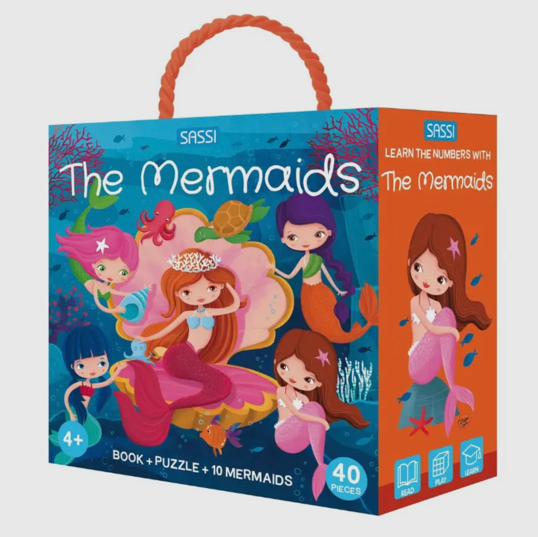 3D Puzzle and Book Set - Learn
Numbers Mermaids, 40 Pcs