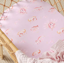 Load image into Gallery viewer, Unicorn Organic Bassinet Sheet / Change Pad Cover
