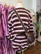 Load image into Gallery viewer, Quinn set - chocolate and pink stripes
