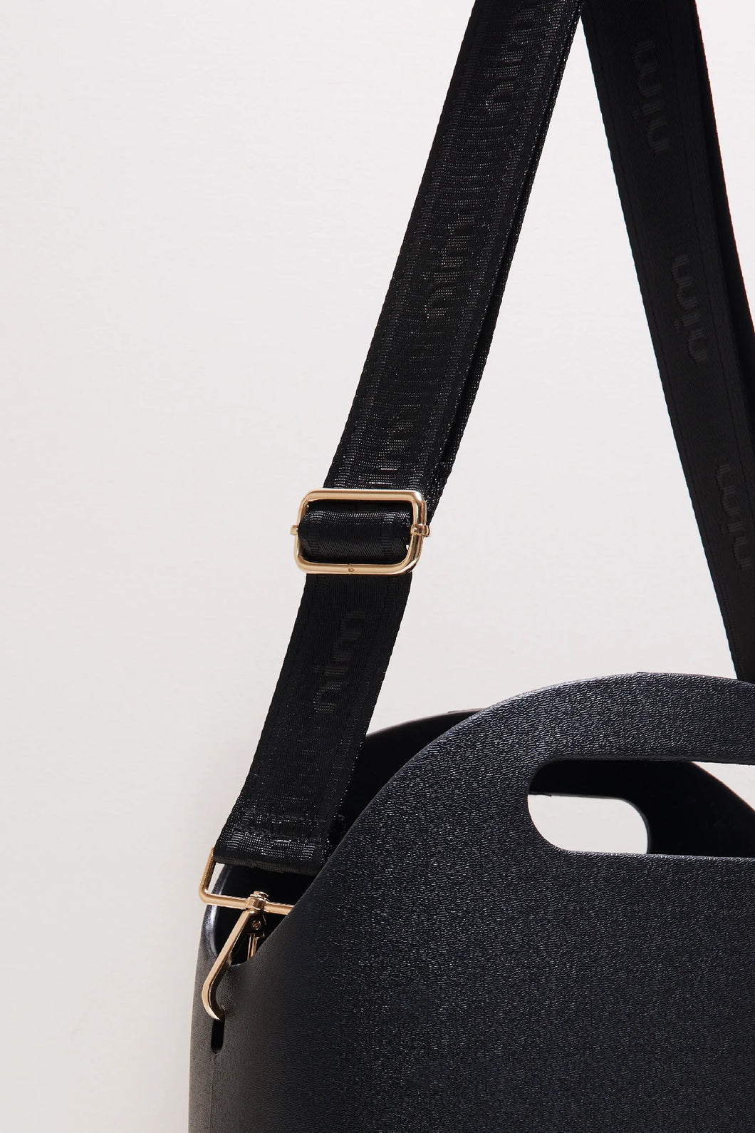 Black Nim bag + Shoulder Strap - Black Mono + Gold