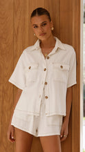 Load image into Gallery viewer, Loretta Button Up and Shorts Set - White Denim

