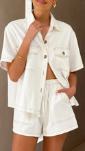 Load image into Gallery viewer, Loretta Button Up and Shorts Set - White Denim
