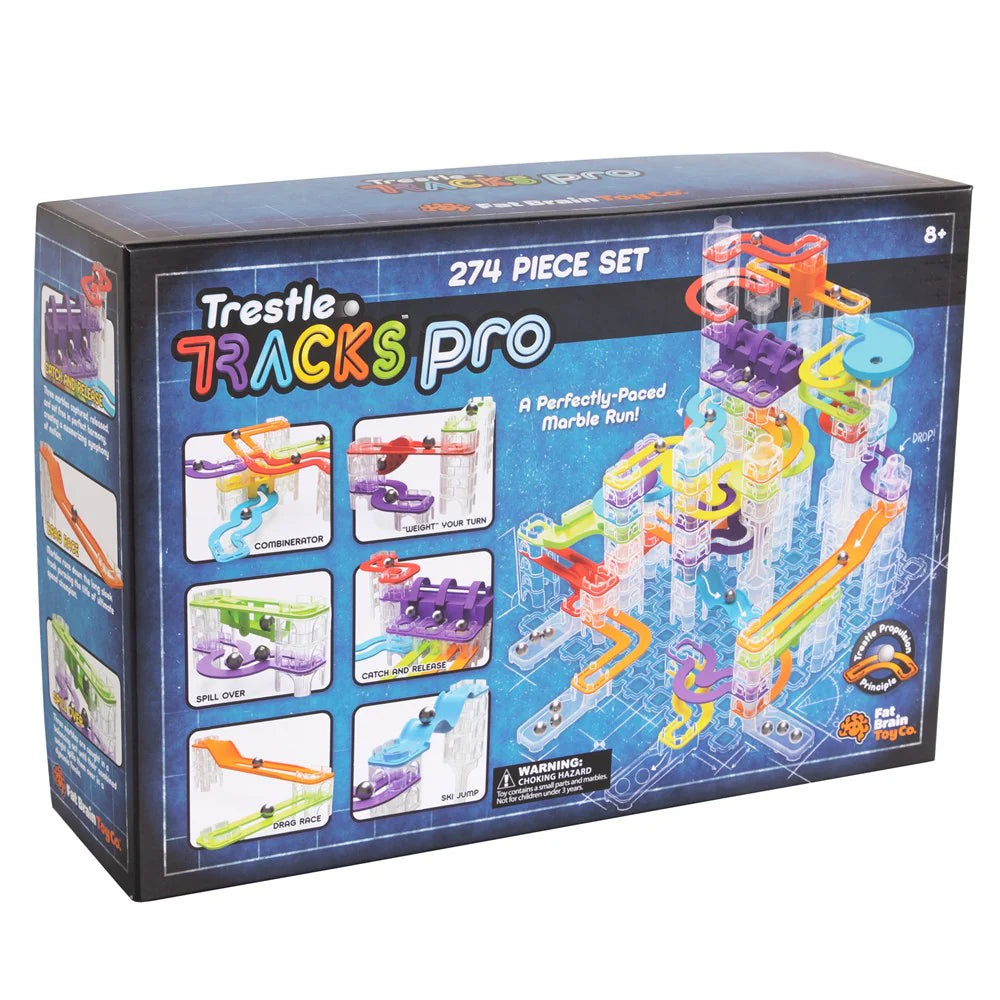 Trestle Tracks Pro Marble Run Set, 274-Pcs Marble Track