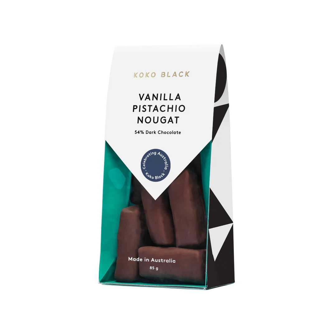 Vanilla Pistachio Nougat
Dark Chocolate (JESS’S PERSONAL FAVOURITE)