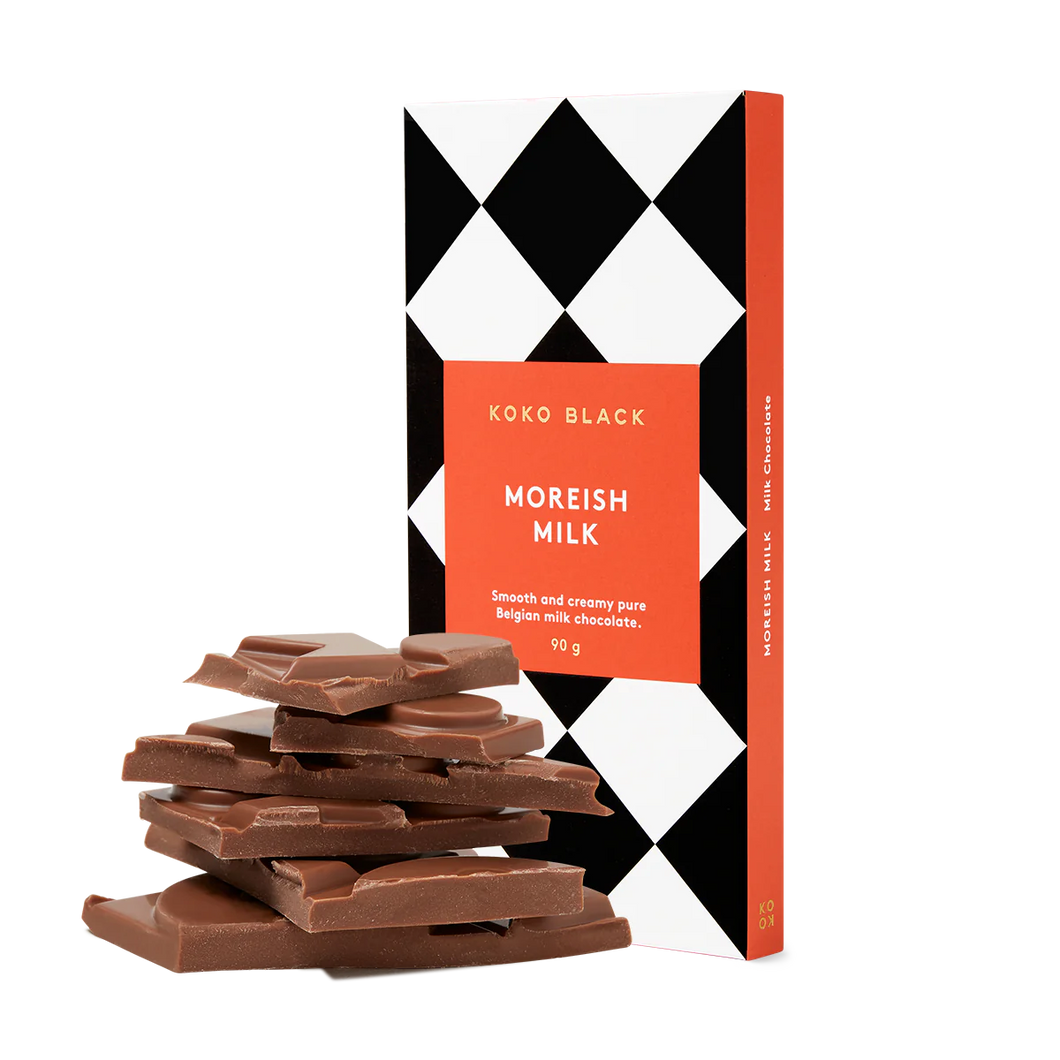 Moreish Milk | 90g
Milk Chocolate Block